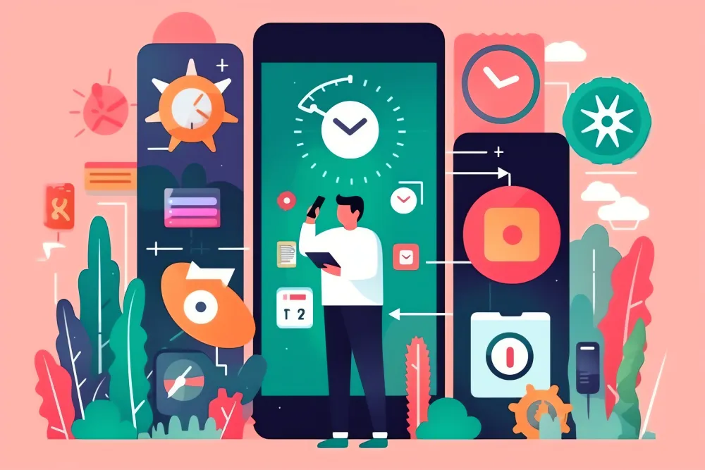 Generative AI : SEO Search engine optimization web browser internet network technology concept Man using smartphones to find digital data Searching information data mobile phone